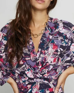 Robe Clavie imprimée rose/violet