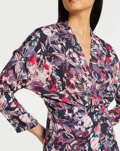 Robe Clavie imprimée rose/violet