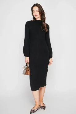 Robe col montant noire