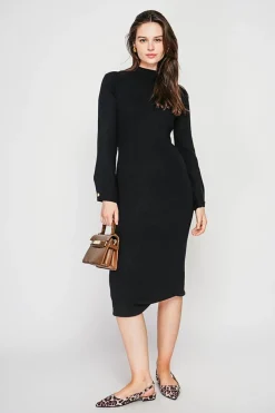 Robe col montant noire