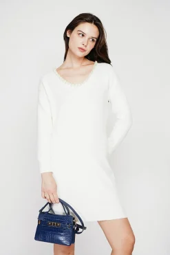 Robe col perle naturel