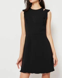 Robe Coleen à petits volants noire