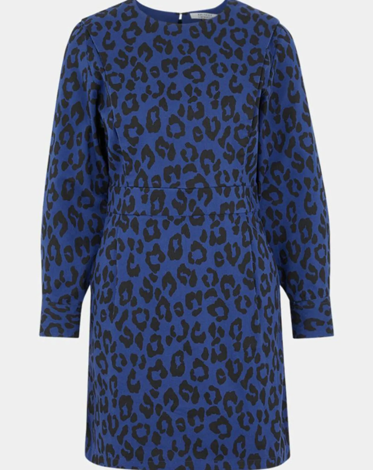 Robe court en Coton bio Clara imprimé léopard bleu/noir