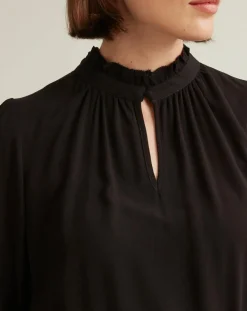 Robe courte col victorien noir foncé