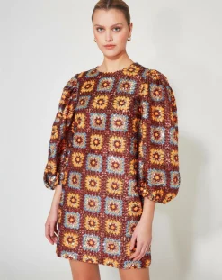 Robe courte Crochet Paillette chocolat