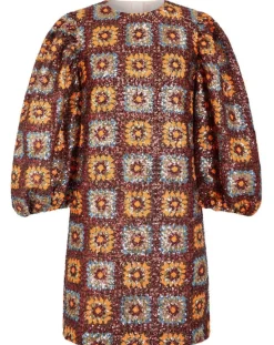 Robe courte Crochet Paillette chocolat