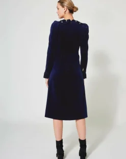 Robe courte en Velours Princesse encre