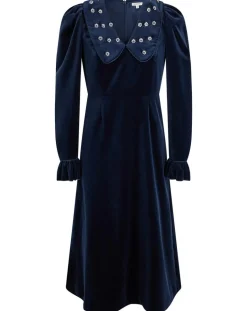 Robe courte en Velours Princesse encre