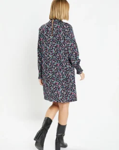 Robe courte et droite Cannelle imprimé fantaisie multicolore