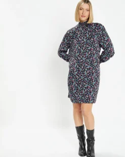Robe courte et droite Cannelle imprimé fantaisie multicolore