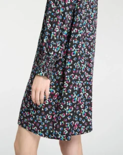 Robe courte et droite Cannelle imprimé fantaisie multicolore