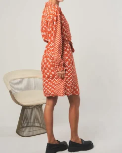 Robe courte Sonia à motifs orange