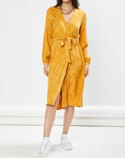 Robe Dana motifs ton sur ton orange