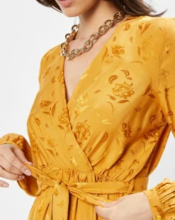 Robe Dana motifs ton sur ton orange