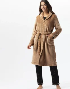 Robe de chambre en peluche flanelle Essentiel dorée