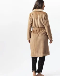 Robe de chambre en peluche flanelle Essentiel dorée