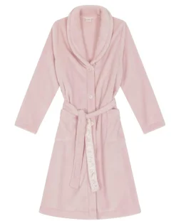 Robe de chambre en peluche flanelle Essentiel bois de rose