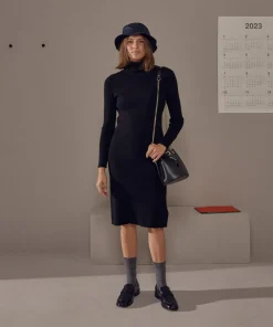 Robe Dinah moulante boutons rodier noir