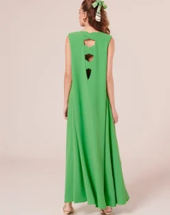 Robe en crêpe verte