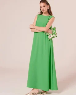 Robe en crêpe verte