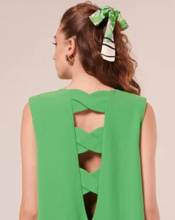 Robe en crêpe verte