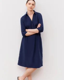 Robe en Gaze de Coton Betina indigo