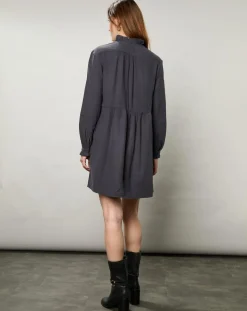 Robe en Gaze de Coton Rimba charbon