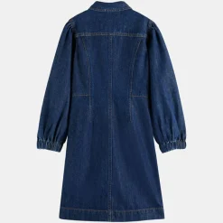 Robe en Jean Ballon en Toile de coton bleu foncé