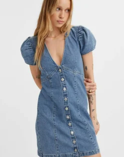 Robe en jean courte Erin 90's bleue