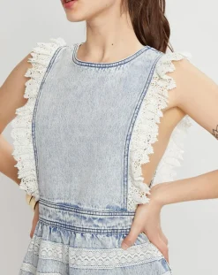 Robe en jean Neige bleu clair délavé