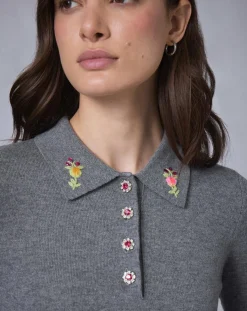 Robe en Laine mélangée BCBG grise