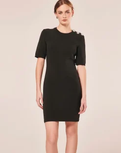 Robe en Laine mélangée irisée acier