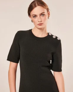 Robe en Laine mélangée irisée acier