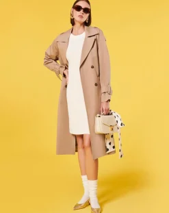 Robe en Laine mélangée irisée ecrue