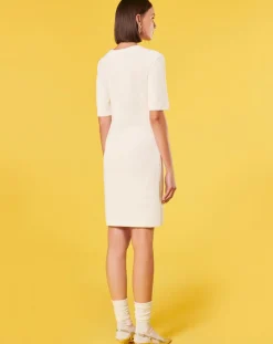 Robe en Laine mélangée irisée ecrue