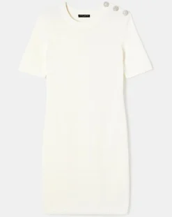 Robe en Laine mélangée irisée ecrue