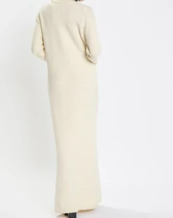Robe en Laine mélangée maxi longue écru