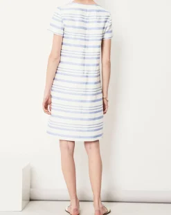 Robe en Lin mélangé Nina blanc/lavande