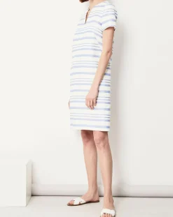 Robe en Lin mélangé Nina blanc/lavande