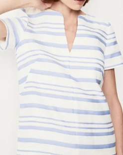 Robe en Lin mélangé Nina blanc/lavande