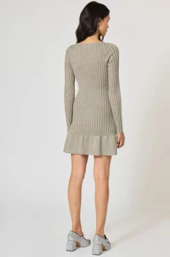 Robe en maille Starlette argentée