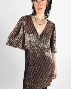 Robe en sequins Louisa café