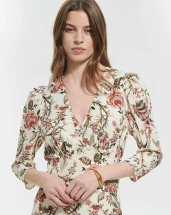 Robe en Soie mélangée Roanita imprimée