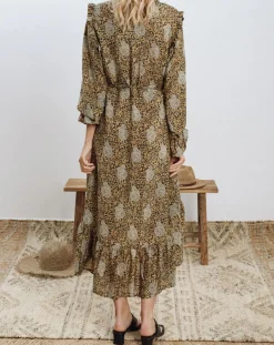 Robe en Soie mélangée Sasha dorée