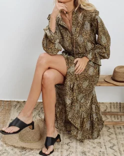 Robe en Soie mélangée Sasha dorée