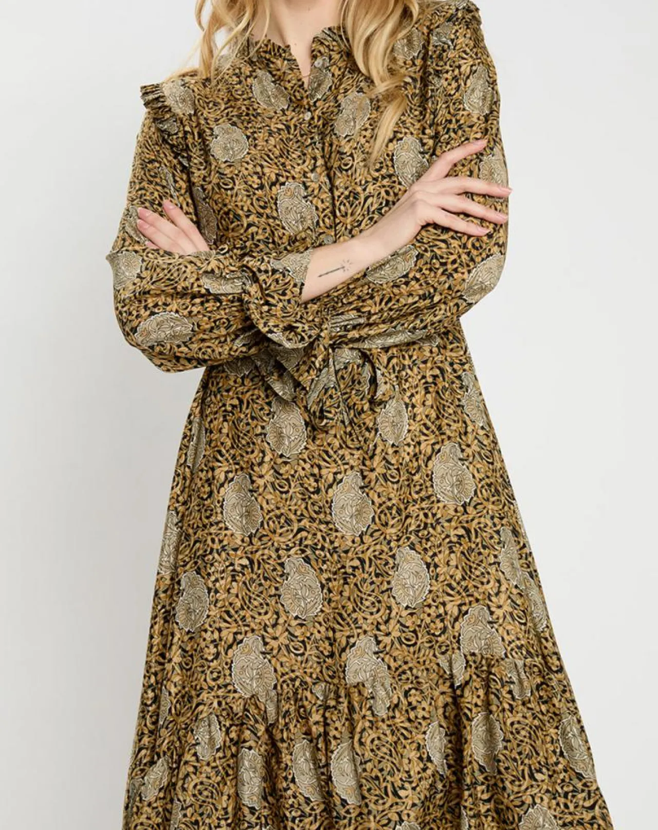 Robe en Soie mélangée Sasha dorée