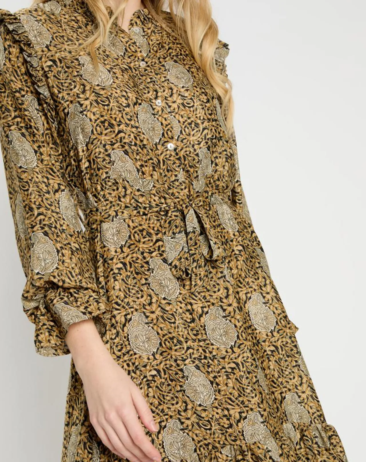 Robe en Soie mélangée Sasha dorée