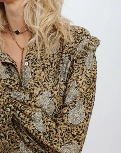 Robe en Soie mélangée Sasha dorée