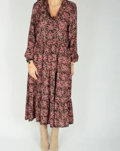 Robe en Soie mélangée Soan imprimée étoile rouge/noir