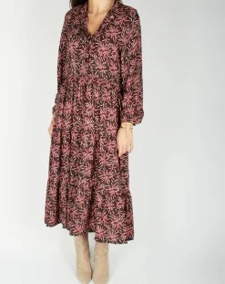 Robe en Soie mélangée Soan imprimée étoile rouge/noir